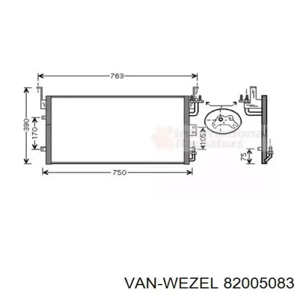 Радиатор кондиционера 82005083 VAN Wezel