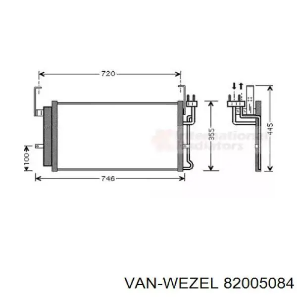 82005084 VAN Wezel радиатор кондиционера