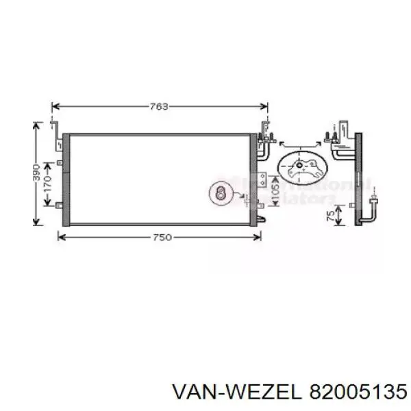 Радиатор кондиционера 82005135 VAN Wezel