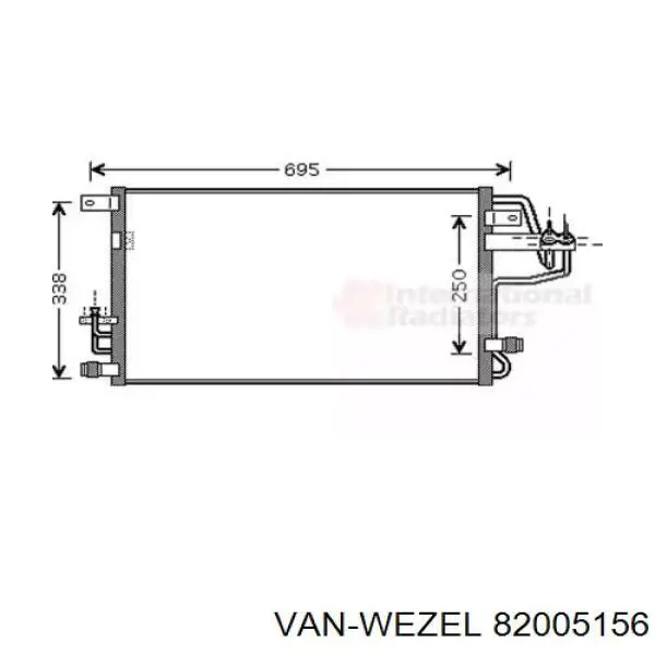 Радиатор кондиционера 82005156 VAN Wezel