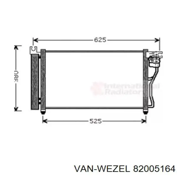 Радиатор кондиционера 82005164 VAN Wezel