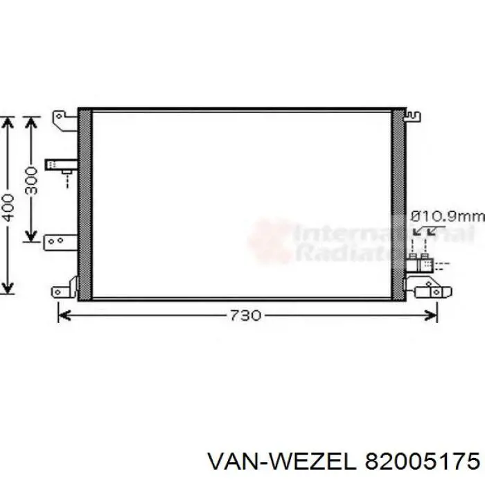 Радиатор кондиционера 82005175 VAN Wezel