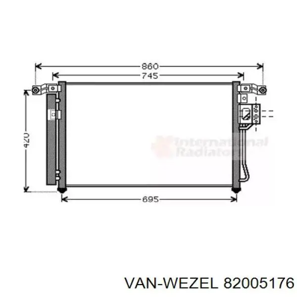 Радиатор кондиционера 82005176 VAN Wezel