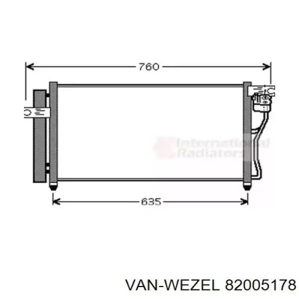 82005178 VAN Wezel радиатор кондиционера