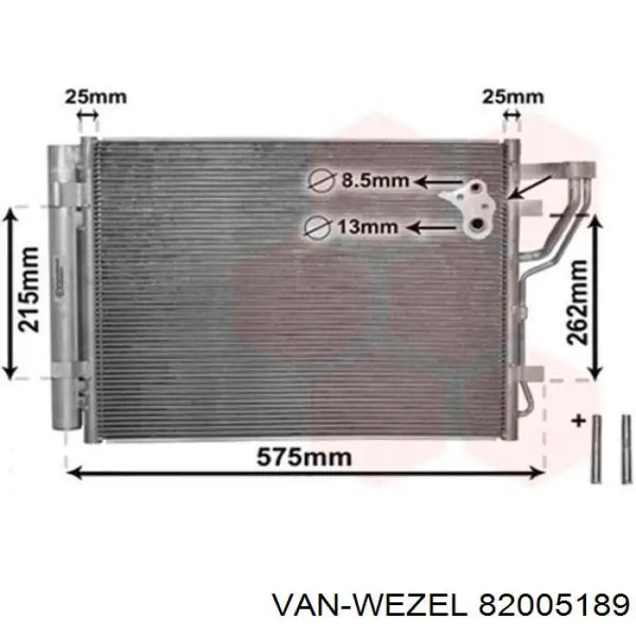 Радиатор кондиционера 82005189 VAN Wezel