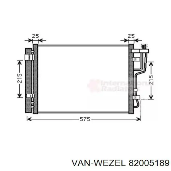 82005189 VAN Wezel радиатор кондиционера