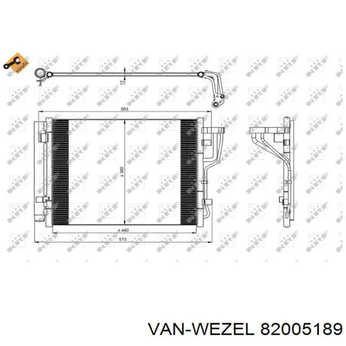 Конденсатор кондиционера VAN Wezel 82005189 цена, от 94.29 USD
