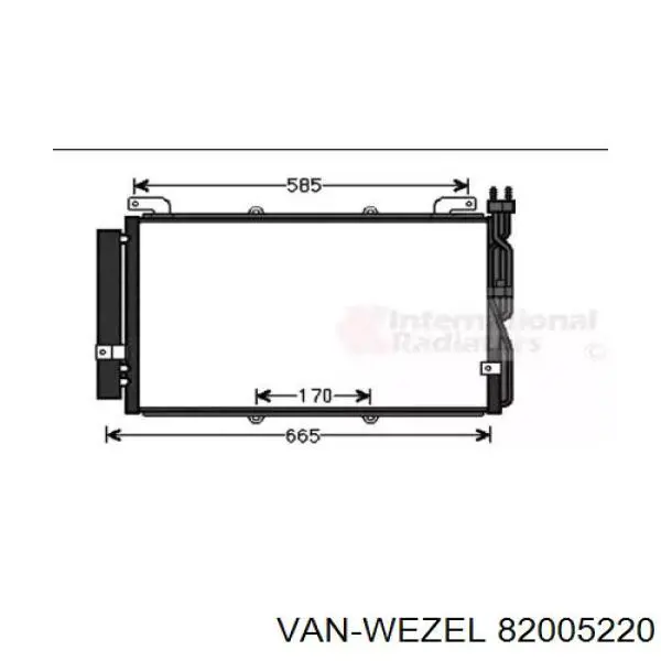 Радиатор кондиционера 82005220 VAN Wezel