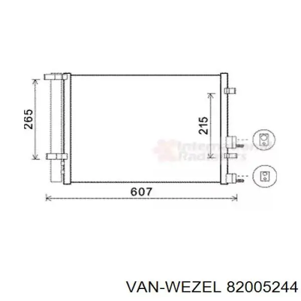 Радиатор кондиционера 82005244 VAN Wezel