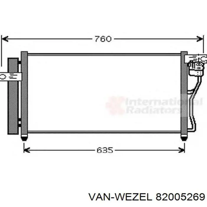 Радиатор кондиционера 82005269 VAN Wezel