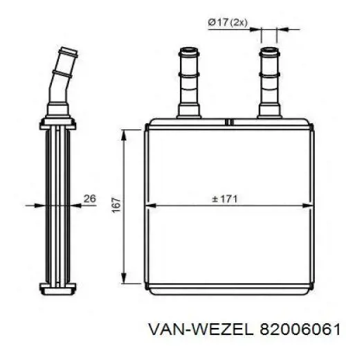 82006061 VAN Wezel радиатор печки