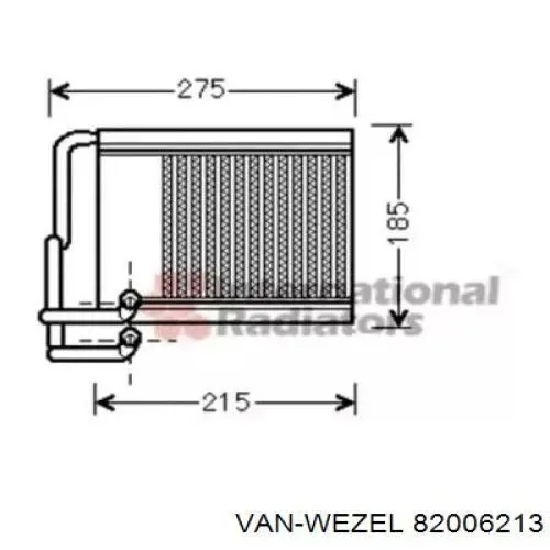 Радиатор печки 82006213 VAN Wezel