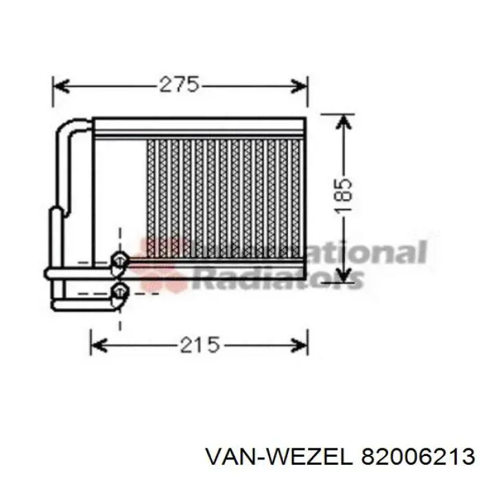 Radiador de calefacción 82006213 VAN Wezel