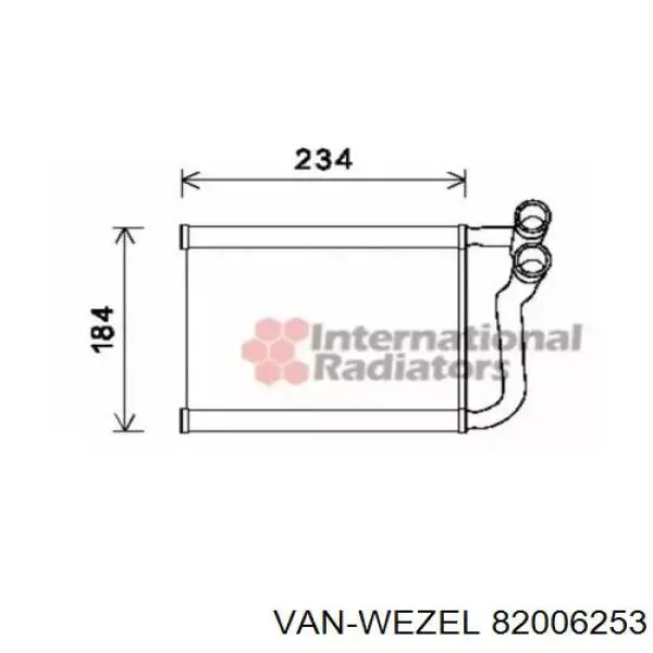 Купить 82006253 VAN Wezel Радиатор печки
