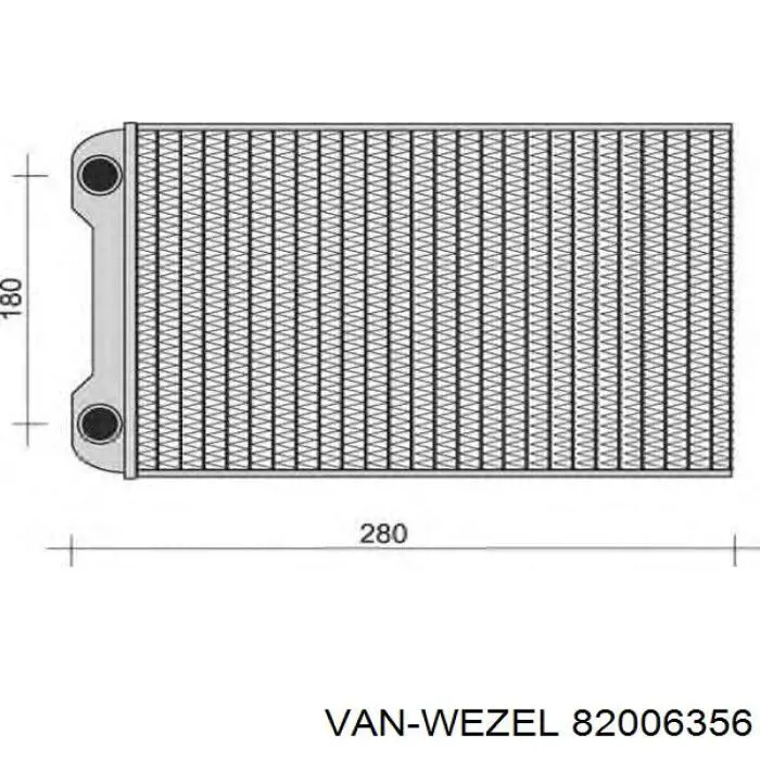 Радиатор печки (отопителя) VAN Wezel 82006356 цена, от 34.78 USD