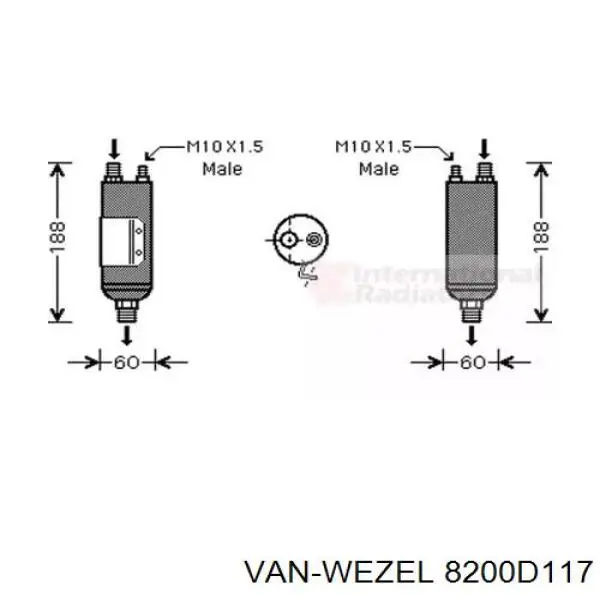 Осушитель кондиционера 8200D117 VAN Wezel