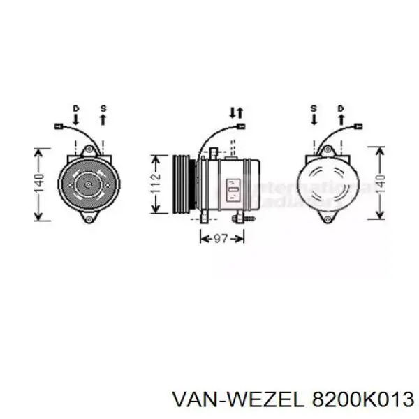 Компрессор кондиционера 8200K013 VAN Wezel