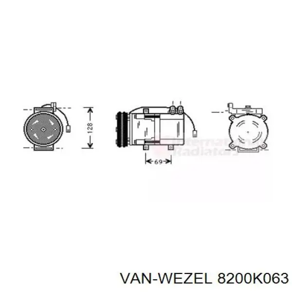 Компрессор кондиционера 8200K063 VAN Wezel