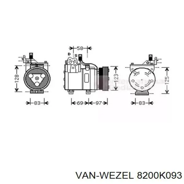 Компрессор кондиционера 8200K093 VAN Wezel