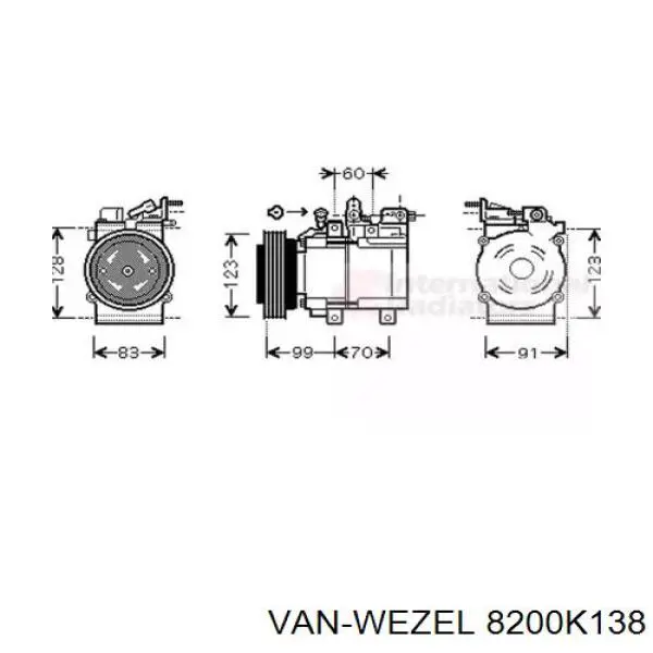 Компрессор кондиционера 8200K138 VAN Wezel