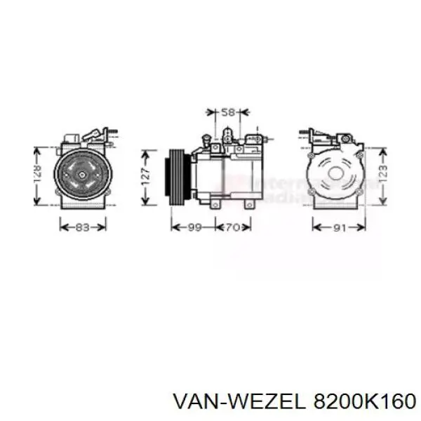 Компрессор кондиционера 8200K160 VAN Wezel