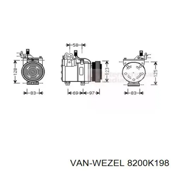 Компрессор кондиционера 8200K198 VAN Wezel