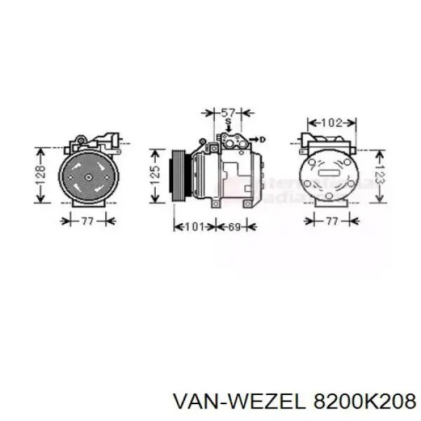 Компрессор кондиционера VAN WEZEL 8200K208