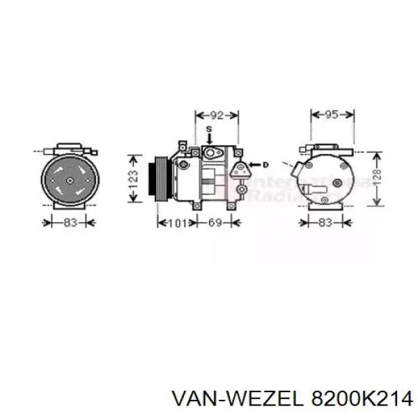 Компрессор кондиционера 8200K214 VAN Wezel