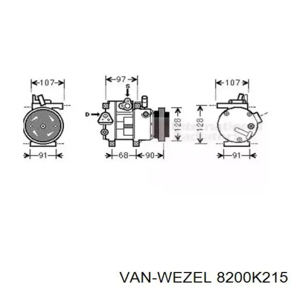 Компрессор кондиционера 8200K215 VAN Wezel