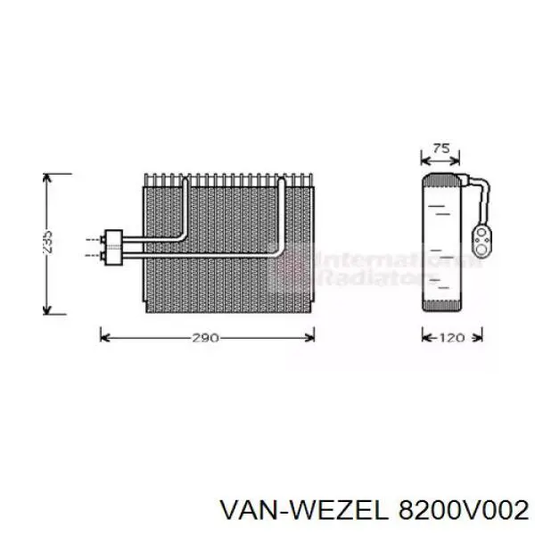 Испаритель кондиционера 8200V002 VAN Wezel