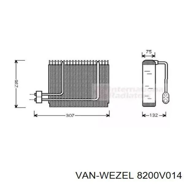 Испаритель кондиционера 8200V014 VAN Wezel