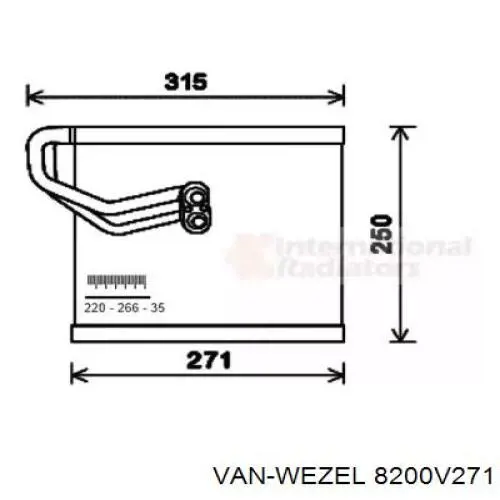 Испаритель кондиционера 8200V271 VAN Wezel