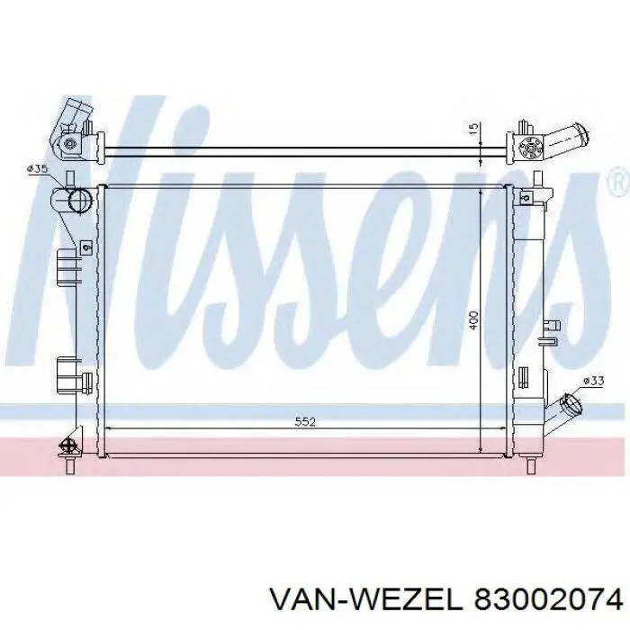 Радиатор 83002074 VAN Wezel