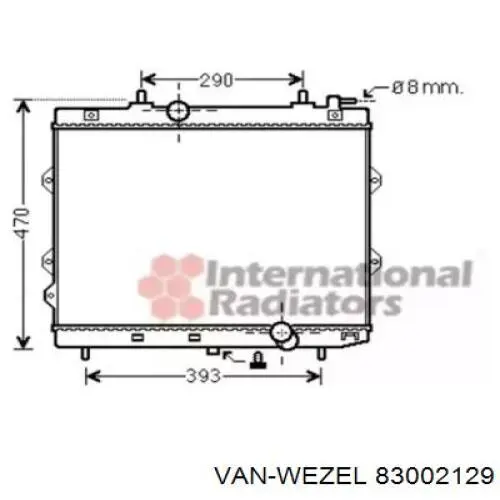 Радиатор 83002129 VAN Wezel