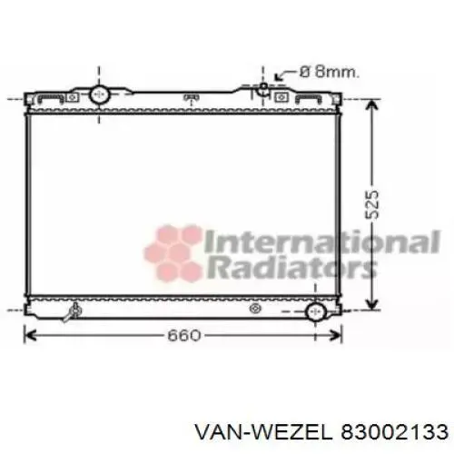 Радиатор 83002133 VAN Wezel