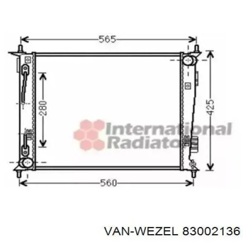 Радиатор 83002136 VAN Wezel