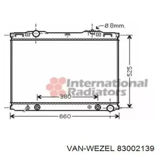 Радиатор 83002139 VAN Wezel