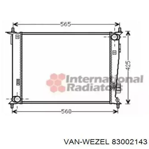 Радиатор 83002143 VAN Wezel