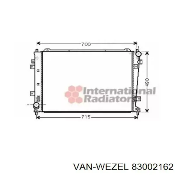 Радиатор 83002162 VAN Wezel