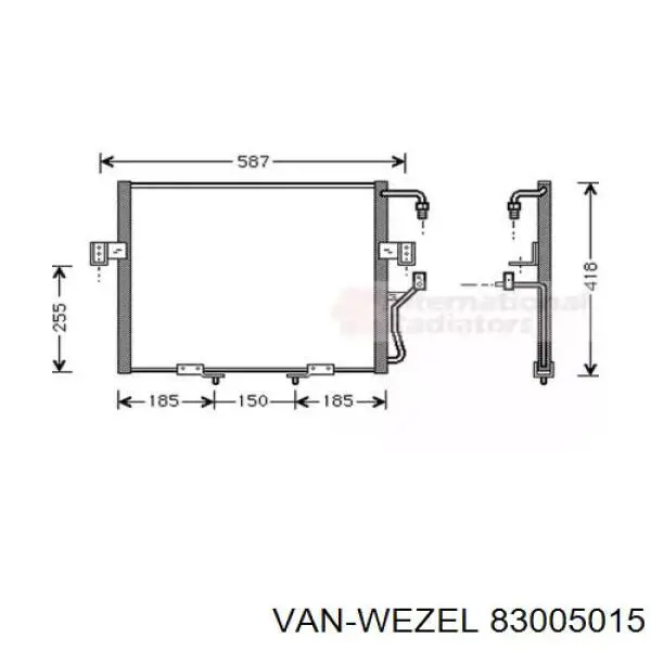 Радиатор кондиционера 83005015 VAN Wezel