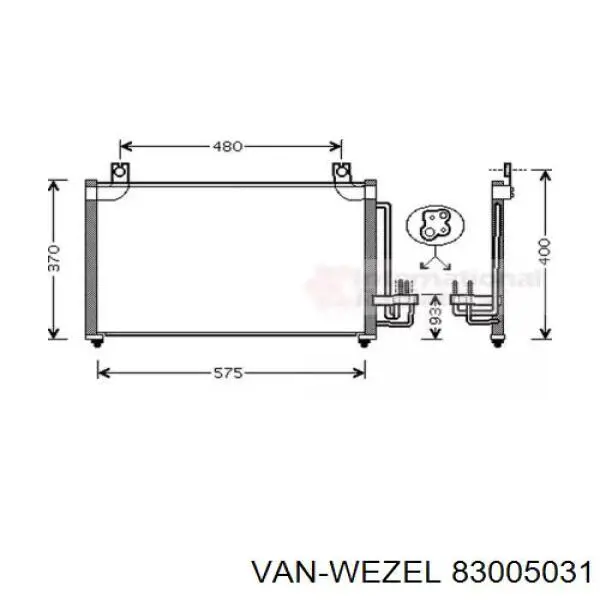 Радиатор кондиционера 83005031 VAN Wezel