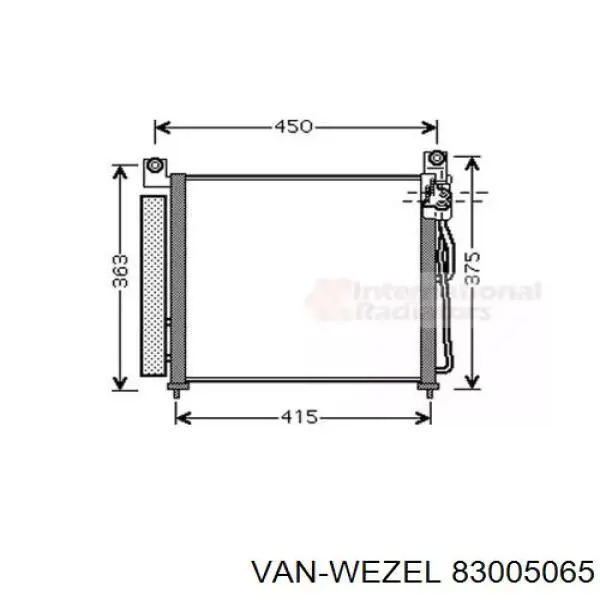 Радиатор кондиционера 83005065 VAN Wezel