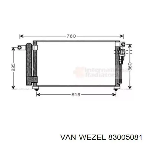 Радиатор кондиционера 83005081 VAN Wezel