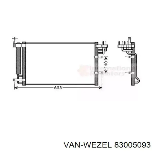 83005093 VAN Wezel радиатор кондиционера