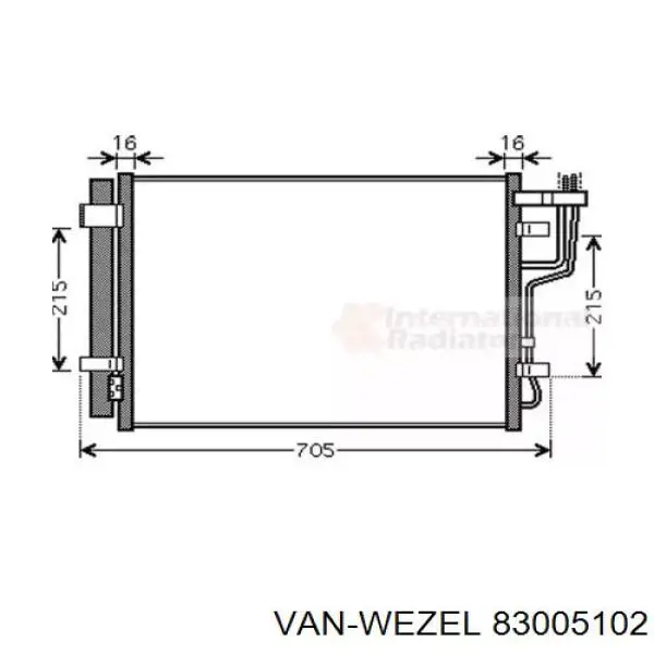 83005102 VAN Wezel радиатор кондиционера
