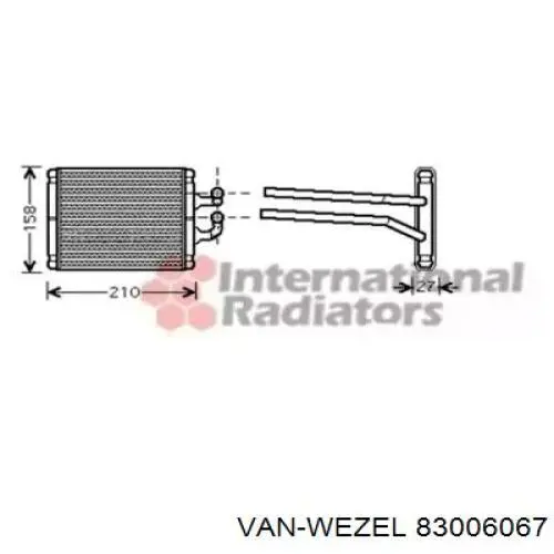 Радиатор печки 83006067 VAN Wezel