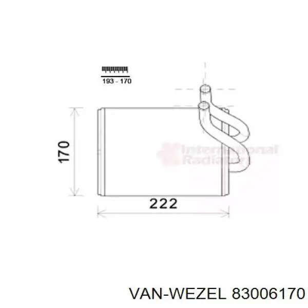 83006170 VAN Wezel радиатор печки