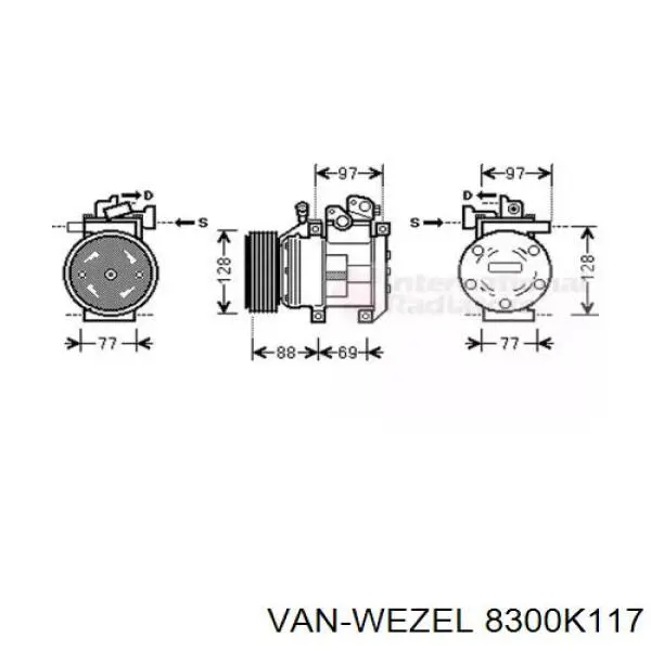 Компрессор кондиционера 8300K117 VAN Wezel