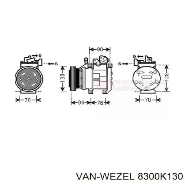 Компрессор кондиционера 8300K130 VAN Wezel