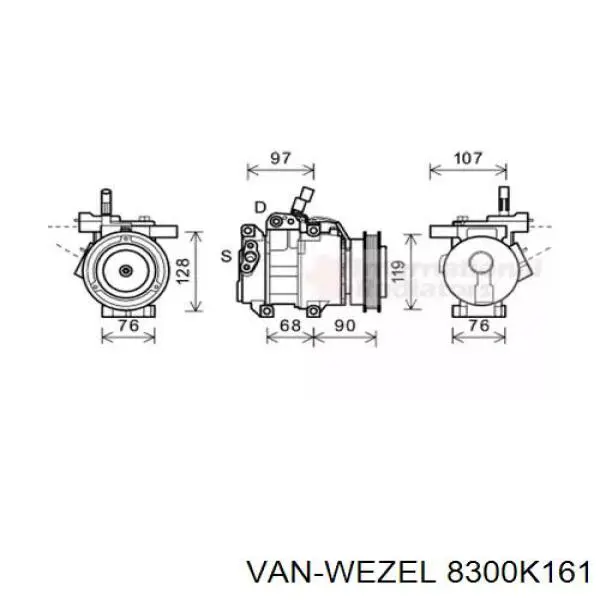 Компрессор кондиционера 8300K161 VAN Wezel